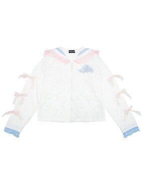 NEW ACDC RAG Sugar Aquarium Sailor White Blue Zip Up Jacket
